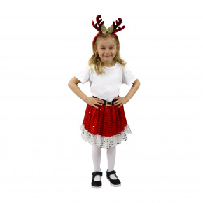 Rappa Detský kostým TUTU sukne vianočné sob s čelenkou