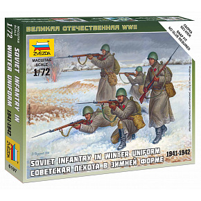 Zvezda Wargames (WWII) Figuren 6197 - Sowjetische Infanterie (Winteruniform) (1:72)