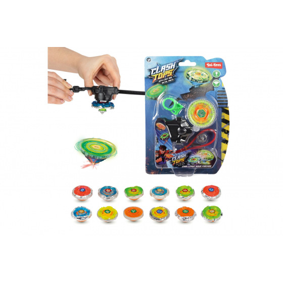 Teddies Kreisel mechanisch Metall/Kunststoff 5cm mit Batterie und Licht, Farbmix