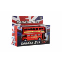 Teddies Bus "London" roter Doppeldecker Metall/Kunststoff 12cm mit Rückzug in Schachtel 17x13,5x6cm