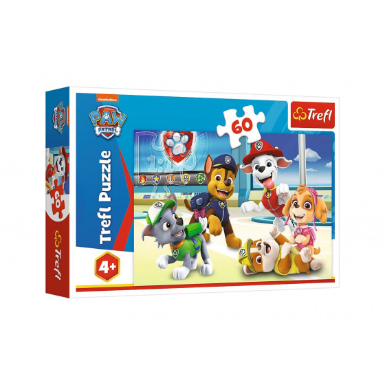 Trefl Puzzle Vo svete šteniat Tlapková patrola/Paw patrol 33x22cm 60 dielikov v krabici 21x14x4cm