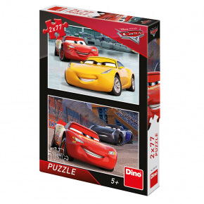Dino Cars 3 Dino dětské puzle  WD Cars 3: Závodníci 2x77D