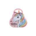Teddies Spardose Handtasche Einhorn aus Blech mit Schloss 15x14cm 3 Farben in Plastikbox