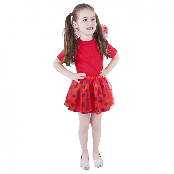 Rappa Kinderkostüm Tutu-Rock Marienkäfer mit Flügeln