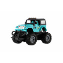 Teddies RC Auto Geländewagen 14cm Kunststoff 27MHz mit Licht türkis in Schachtel 20x11x10cm
