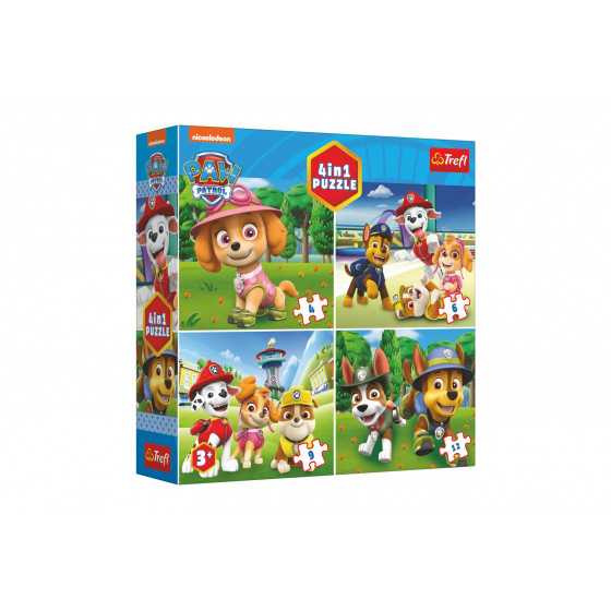 Trefl Puzzle 4v1 Tlapková patrola / Paw Patrol 18,5 x16cm v krabici 20x20x5cm