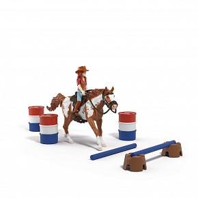 Schleich Hannah mit Pferd und Hindernissen