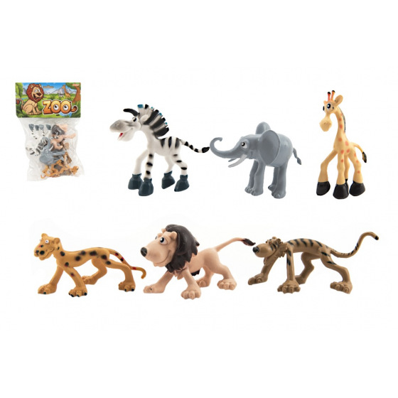 teddies Safari Zootiere Plastik 9-10cm 6 Stück im Beutel