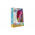 Mikrofon s nahranými písničkami plast 23cm růžový na baterie se zvukem v krabici 20x27x7cm