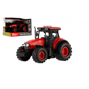 Teddies Traktor Zetor plast 9x14cm na zotrvačník na bat. so svetlom so zvukom v krabici 18x12x10,5cm