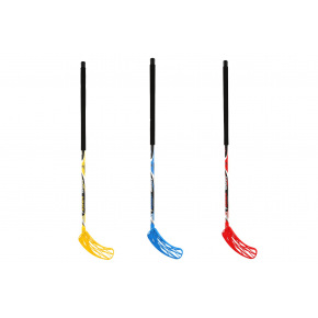 Teddies Hokejka florbalová zahnutá do leva plast 115cm 3 barvy v sáčku