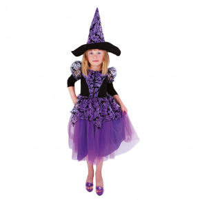 Rappa Detský kostým čarodejnice fialová čarodejnica /Halloween (S) EKO
