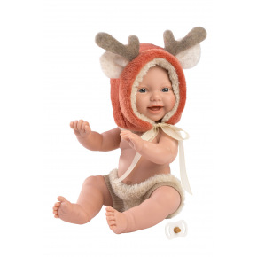 Rappa Llorens 63202 NEW BORN CHLAPEČEK - realistická panenka miminko s celovinylovým tělem 31 cm