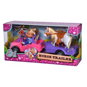 Simba Evi Love Simba Panenka Evička s džípem a přívěsem pro koně, vč. příslušenství