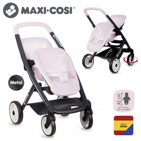 Smoby Sportovní kočárek pro panenky dvojčata Maxi Cosi světle růžový