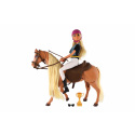 Teddies Pferd zum Frisieren + Puppe Jockey Anlily mit Gelenken aus Kunststoff mit Zubehör in Schachtel 32x36x11cm