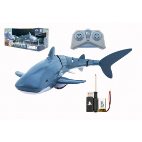 Teddies Shark RC plastikowy pilot 35cm + akumulator w pudełku 38x17x20cm