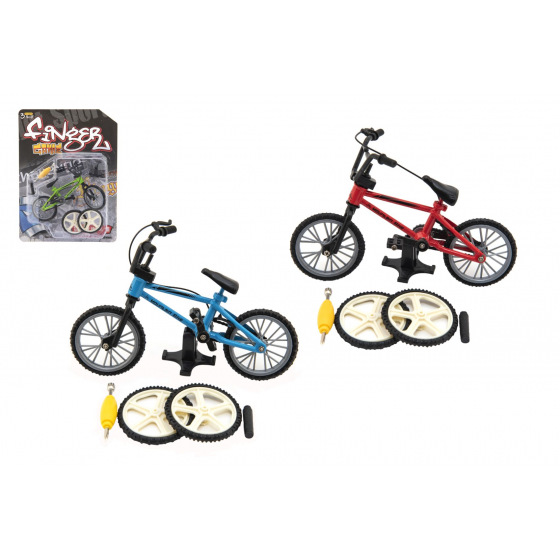 Teddies Finger-Schraubrad aus Kunststoff 10cm mit Zubehör 3 Farben auf Karte