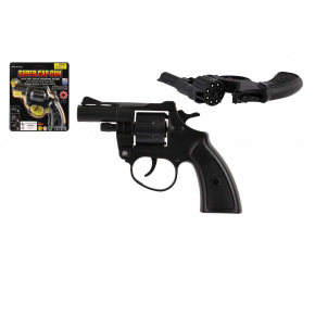 Teddies Revolver/pištoľ na kapsule 8 rán plast 13cm na karte 15x18x2cm