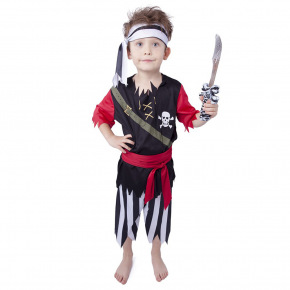 Rappa Dziecięcy kostium pirata z szalikiem (M) e-pakiet