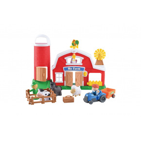 Sada farma se silem na obilí s doplňky plast na baterie se zvukem v krabici 50x39cm 18m+