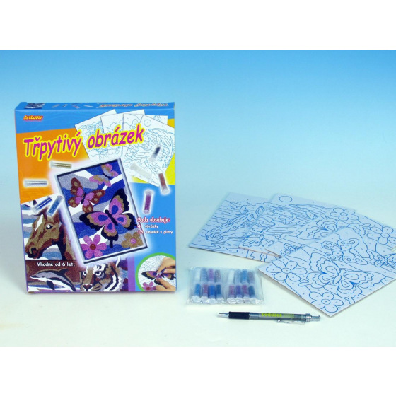 SMT Creatoys Třpytivý obrázek 4 ks v krabici 22x26x4cm