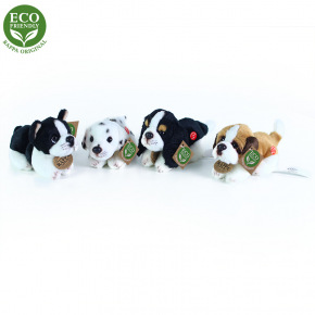 Rappa Pluszowe psy leżące z dźwiękiem 4 rodzaje 15 cm ECO-FRIENDLY