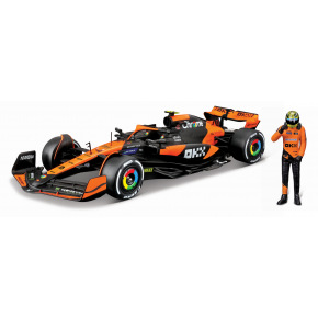 Bburago - RACE Formule F1 s figurkou jezdce, McLaren F1 Team MCL38(2024), #4 Lando Norris, 1:24