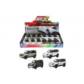 Teddies Auto Welly Land Rover 2020 Defender kov/plast 12cm 4 farby na spätné natiahnutie 12ks v boxe