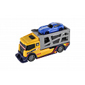 Teddies Auto ciężarówka transporter + auto plastikowe 15cm na wolny bieg 2 kolory