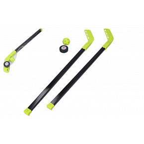 Wiky Kij do hokeja na trawie 2 szt. plastik 83 cm + piłeczka do unihokeja + plastikowy krążek w siatce