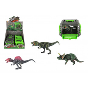 Teddies Dinosaurus v klietke plast 13x9cm mix druhov 12ks v boxe