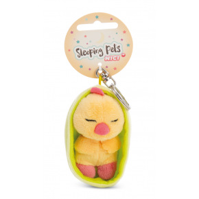 NICI klíčenka spící Kuřátko 12 cm, světle zelený košík, GREEN