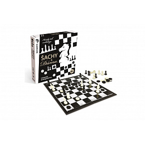 Bonaparte Šachy & Dáma 2v1 společenská strategická hra v krabici 26,5x26,5x5cm