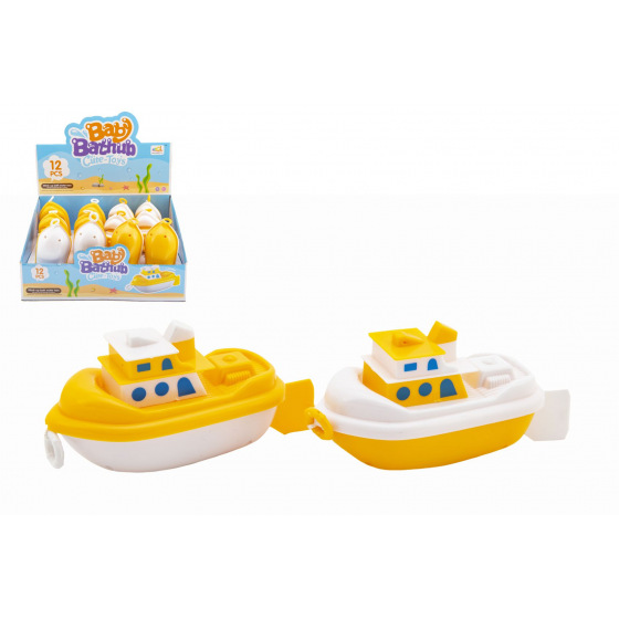 Teddies Loď/Lodička do vany na natažení plast 7x8x15cm 2 barvy