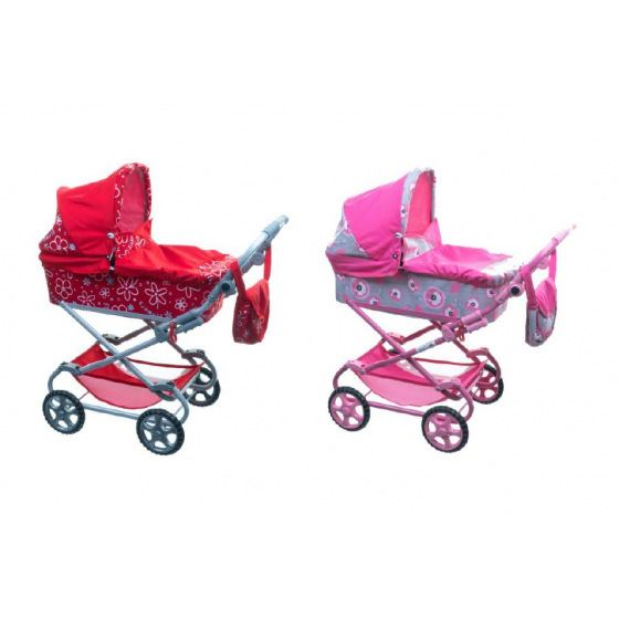 Teddies Kočárek Daria hluboký 77x87x38cm pro panenky 2 barvy