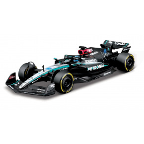 Bburago - RACE Formule F1 v dekorativním boxu, Mercedes-AMG Petronas W15 (2024), #63 G.Russell, 1:43