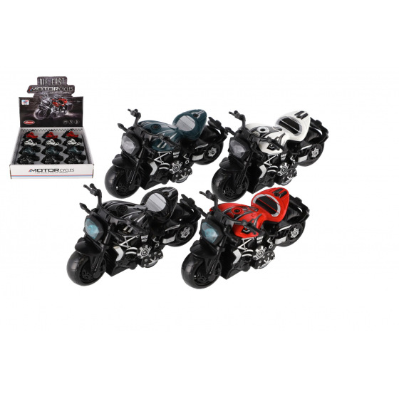 Teddies Motorrad Metall/Kunststoff 10cm mit Rückziehmotor 4 Farben