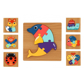 Teddies Vkládačka dřevěná zvířátka mix druhů