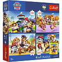 Trefl Puzzle Premium 4w1 Psi Patrol 4x88 elementów 28,5x20,5cm w pudełku 28x28x6cm