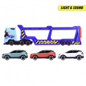 Dickie Autotransporter Volvo FH 16, 40 cm + 3 Autos, Licht, Sound