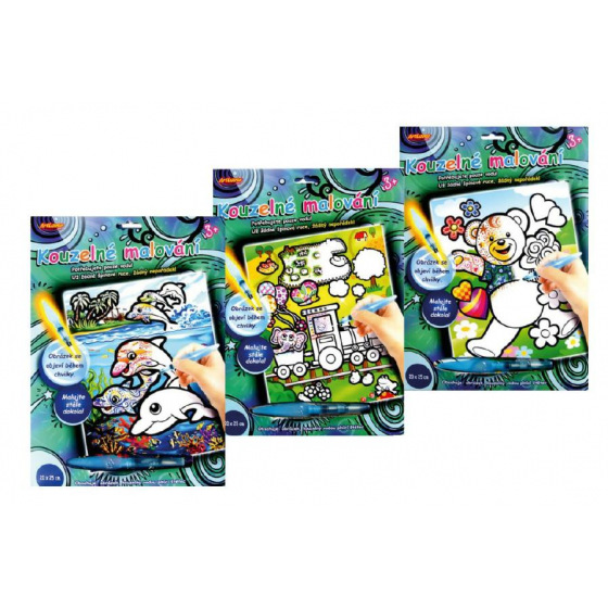 SMT Creatoys Kúzelné maľovanie vodou 20x25cm asst 3 druhy na karte