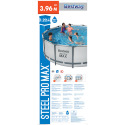 Bestway Nadzemní bazén Steel Pro MAX šedý, kartušová filtrace, schůdky, plachta, 3,96m x 1,22m