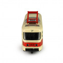 Rappa Kovová česká retro tramvaj červená 16 cm PRAGUE otevírací dveře