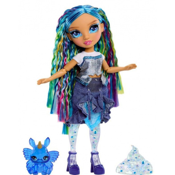 MGA Rainbow High Panenka se slizem a třpytkami - Skyler (blue)
