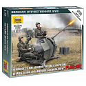 Zvezda Wargames (WWII) Flugzeug 6117 - Deutsche Flugabwehrkanone mit Besatzung (1:72)