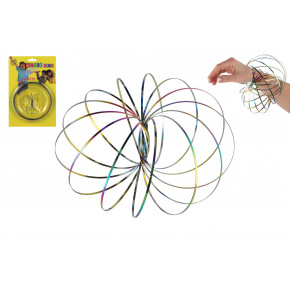 Flow/Magic Ring kovová duhová spirála průměr 13cm na kartě 16x23,5cm