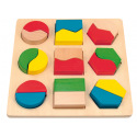 Woody Plate z geometrycznymi kształtami