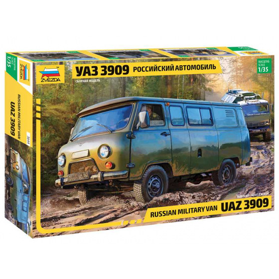 Zvezda Modellbausatz Militär 3644 - UAZ 3909 Russischer Militärvan (1:35)