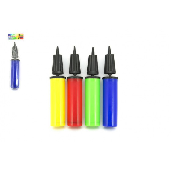 Teddies Ballonpumpe aus Kunststoff 27cm, sortiert in 4 Farben